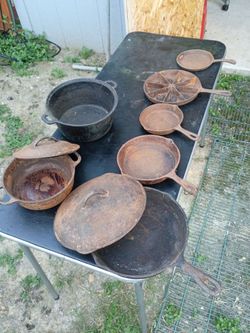 Cast iron skillets and pans