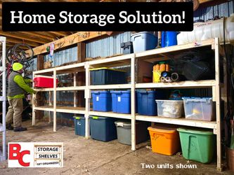 DELIVERY w/ Setup Statewide! New, Handbuilt Storage Shelves / Rack for garage, basement, pole barn, buildings, and business. 