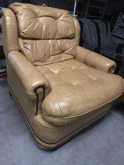 MCM butternut leather chair
