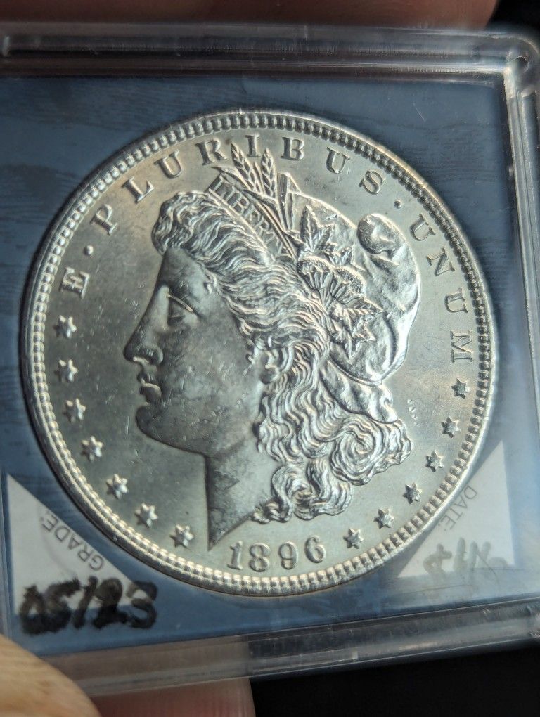 B U 1896 Morgan Silver Dollar