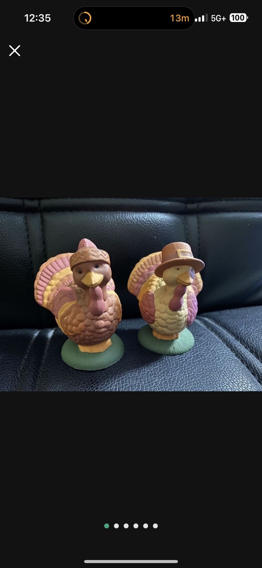vintage resin salt and pepper shakers Thanksgiving turkey Indian and turkey Pilgrim $12