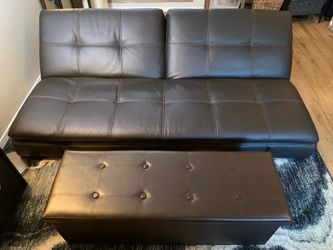 Adjustable couch bed and ottoman