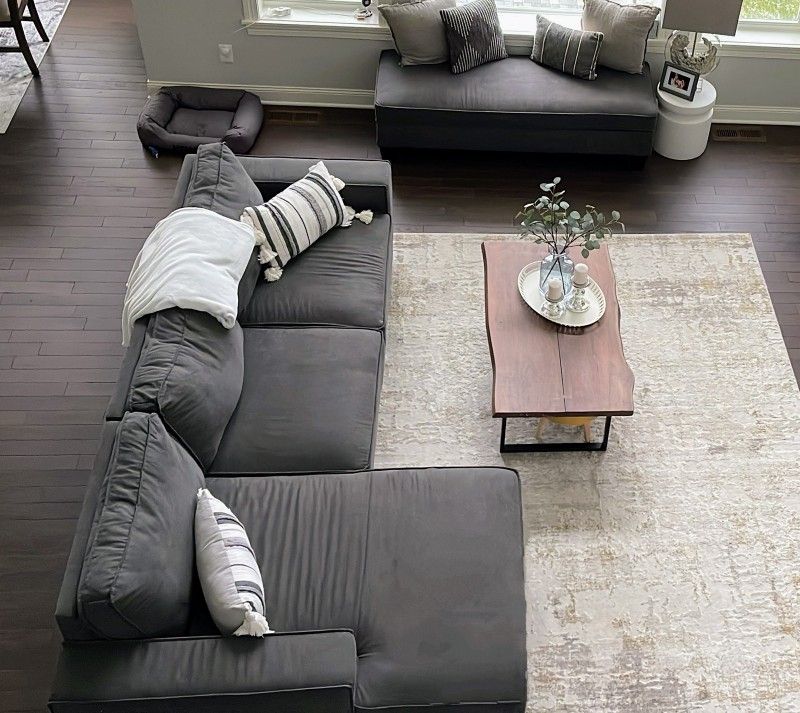 MUST-GO: Marbella Fabric Sectional with Storage Ottoman
