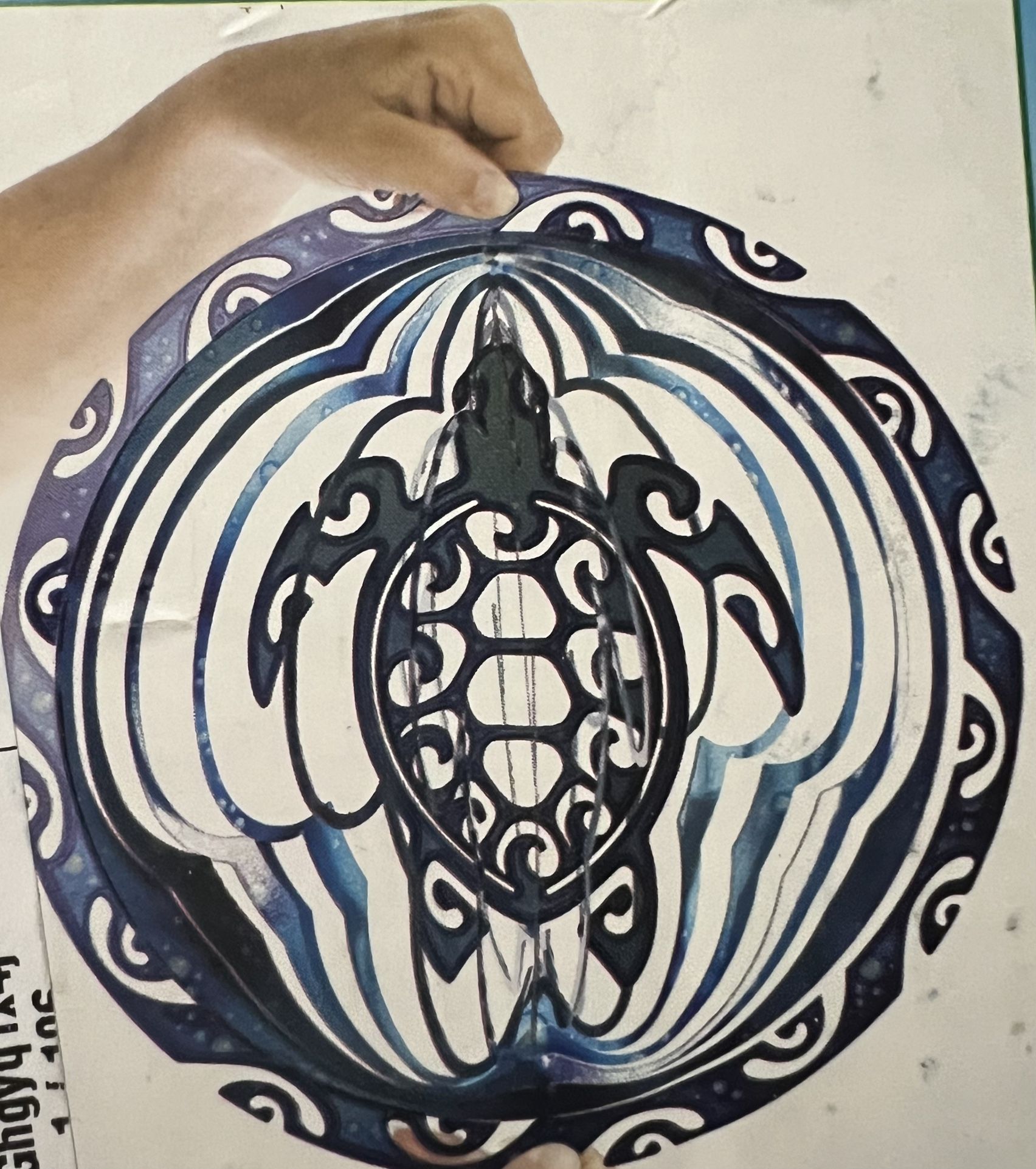 BRAND NEW IN BOX Kinetic Wind Spinner for Yard Garden, Stainless Steel Outdoor Metal Wind Sculptures, 3D Sea Turtle Hanging Wind Spinners for Patio Wi