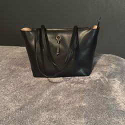 Kate Spade Adel Small Black Leather Top Zip Tote Handbag  Bag Good Condición  