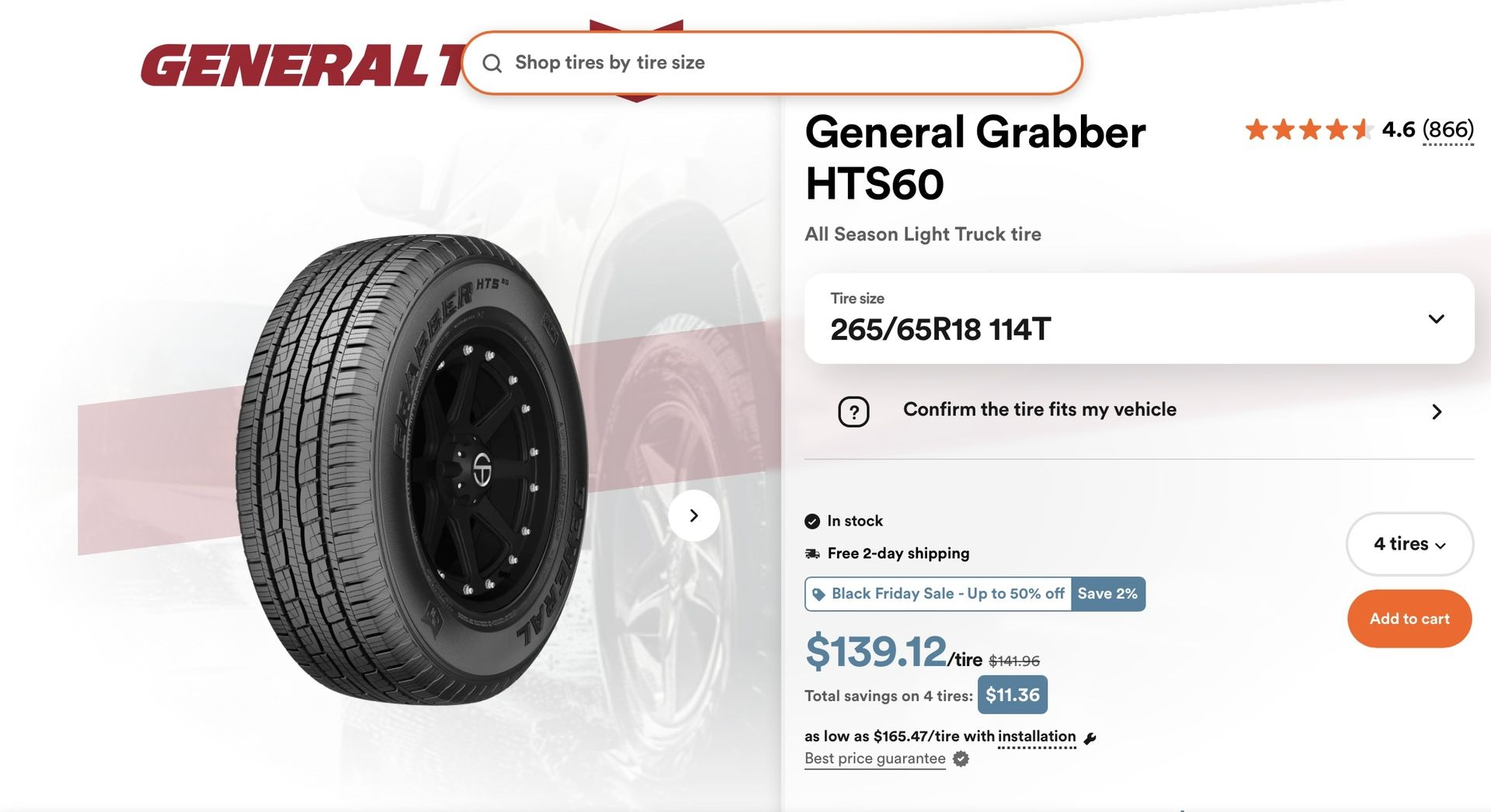 Brand New 2025 General Tires Never Driven