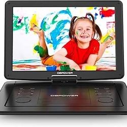 DBPOWER 17.9" Portable DVD Player with 15.6" Large HD Swivel Screen, 6 Hour Rechargeable Battery, Support USB/SD and Multiple Disc Formats, High Volum