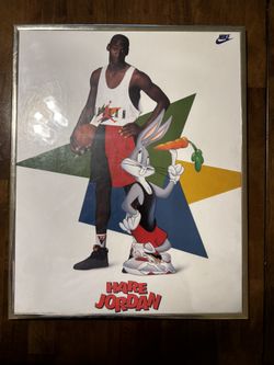 1992 NIKE Hare Jordan Bugs Bunny Michael Jordan Poster Space Jam