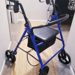 Walker, Gardian 4 Wheel With Brakes, Seat,  Storage Bag,  and Adjustable Handles