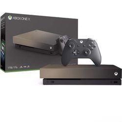 Microsoft Xbox One X Gold Rush Limited Edition 1TB Console with Wireless Controller - Enhanced, Native 4K Gaming, Ultra HDR (Renewed) 
