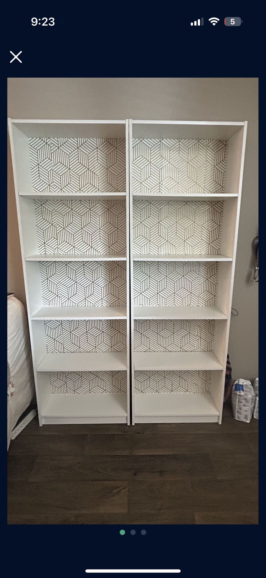 2 White IKEA Bookshelf Bookcases Bookshelves