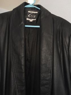 Long leather jacket