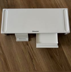 Olmaster Monitor Stand Riser with Drawer & Phone Holder, Foldable Desk Organizer Adjustable height laptop riser, built-in pen slot, space saving deskt