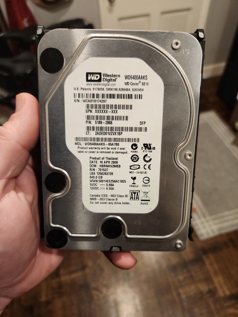Western Digital 640 GB Hard Disk Drive