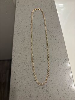 14k diamond-cut figaro chain