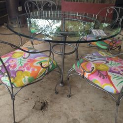 Table W/ 4 Chairs & 2  barstools