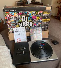 dj hero playstation 2 turntable kit complete with turntable dongo instructions, batteries