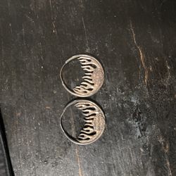 Rustic Harley Davidson Earring Hoops