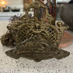 Antique Brass Letter/Napkin Holder