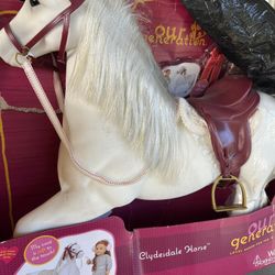 American Girl Doll/our Generation New Christmas Sleigh, Horse, Reindeer, Dolls Like New All Fro $95