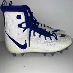 Nike Force Savage Football Cleats White/Blue. Mens Size 13