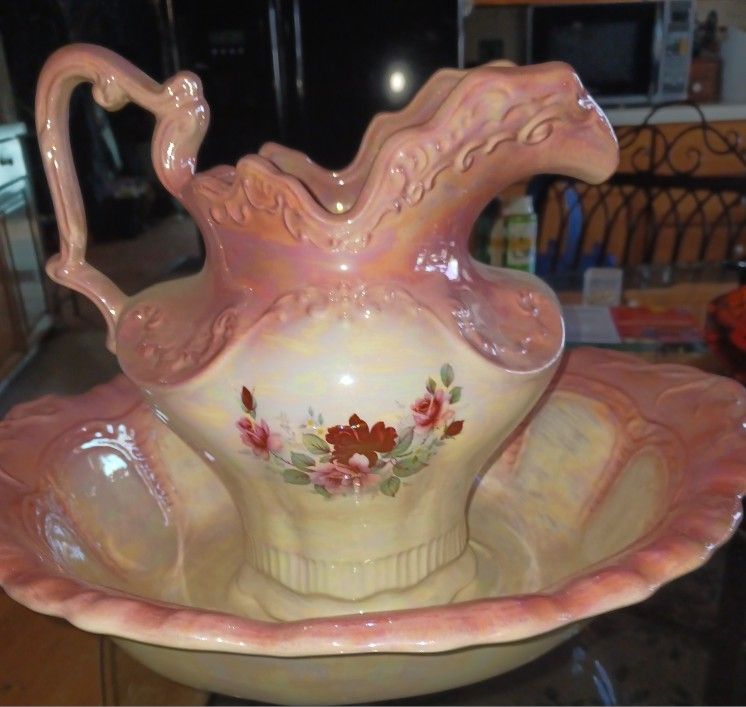 Vintage Wash Basin And jug