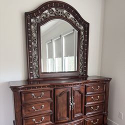 Solid Cherry Wood Dresser (part Of Three Piece Set)