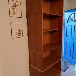 Antique Solid Ikea Wooden 5 Shelf Shelving Unit