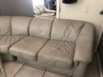 Grey leather sofa for sale