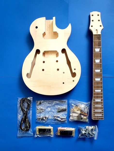 NEW! Les Paul shape - Semi Hollow Body - Gibson Style - DIY - Electric Guitar Builders Kit