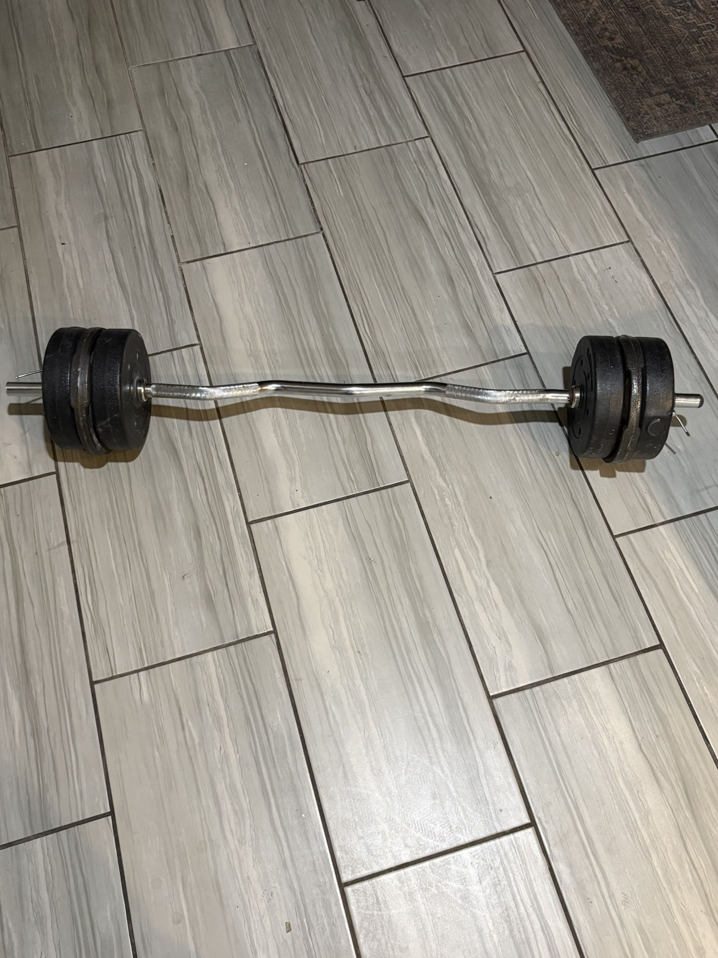 Weight With Curl Bar