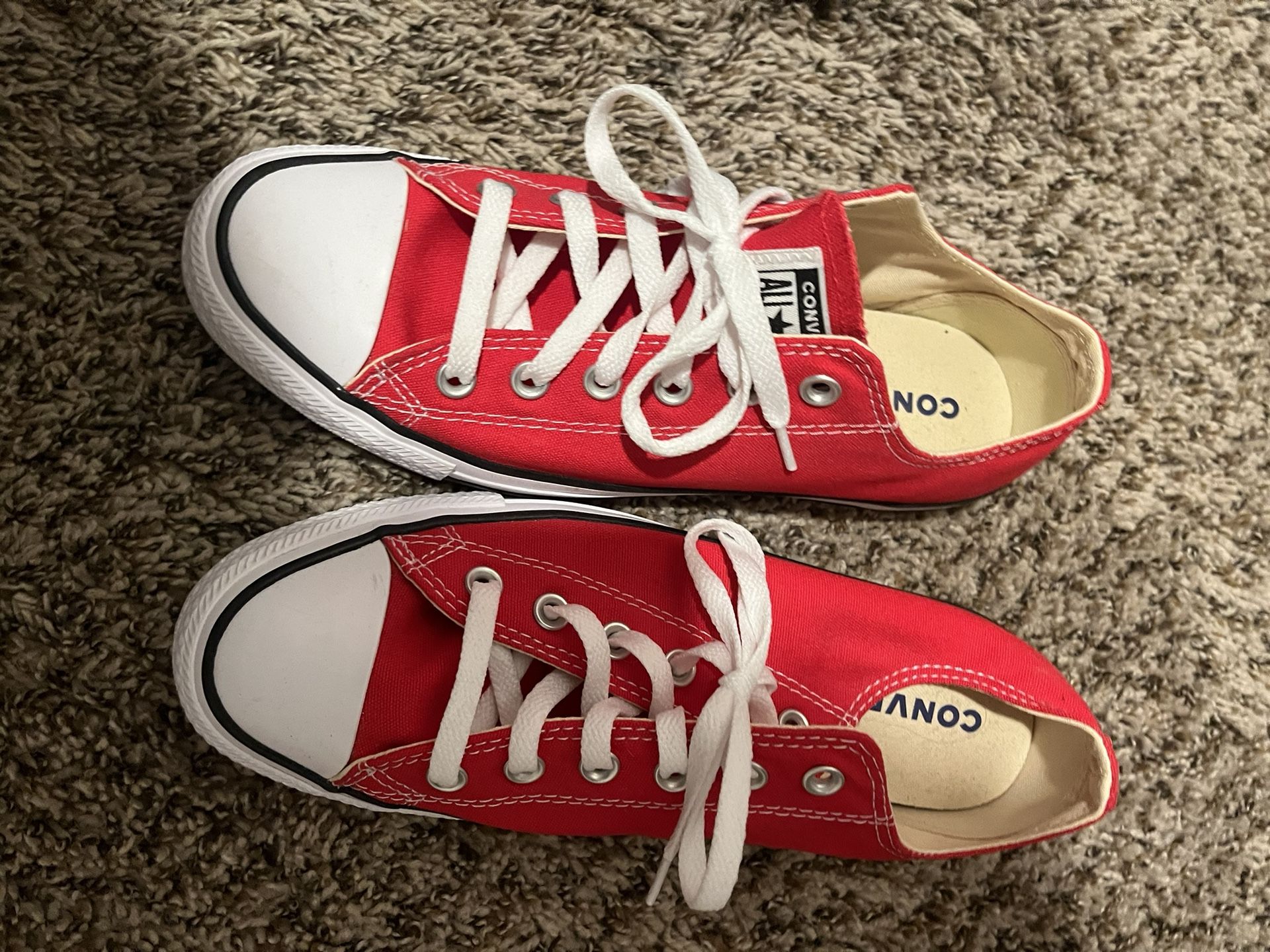 red converse shoes mens size 7.5 and womens 9.5