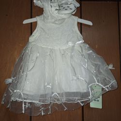 6 Months Girl Baptism Dress 3 Pcs New