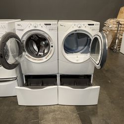 WHIRLPOOL XL CAPACITY WASHER DRYER ELECTRIC SET 