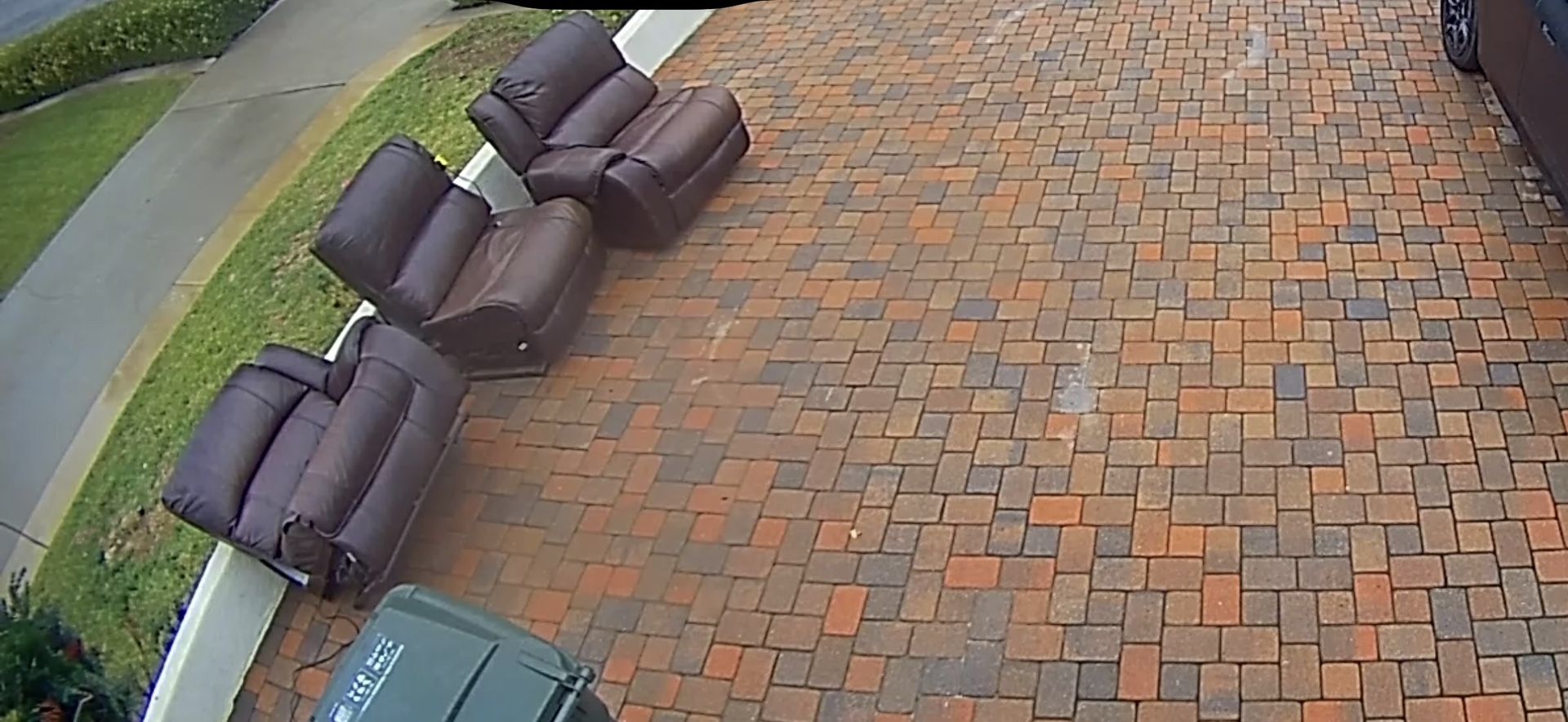 Leather Couch - Connects To Long Sofa Brown Leather Recliners 