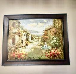 Large Oil Painting in Frame