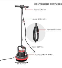 10" Commercial Orbiter Hard Floor Polisher Cleaner Machine, Wide Cleaning Path Buffer Multi-Purpose Floor Cleaning, 39-Foot Long Cord

New