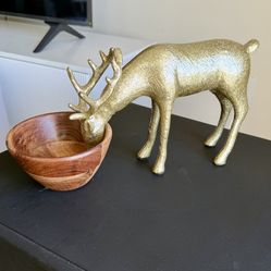 Decorative Gold Wooden Bowl