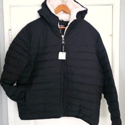 Men's Calvin Klein Black Sherpa Jacket Puffer XL