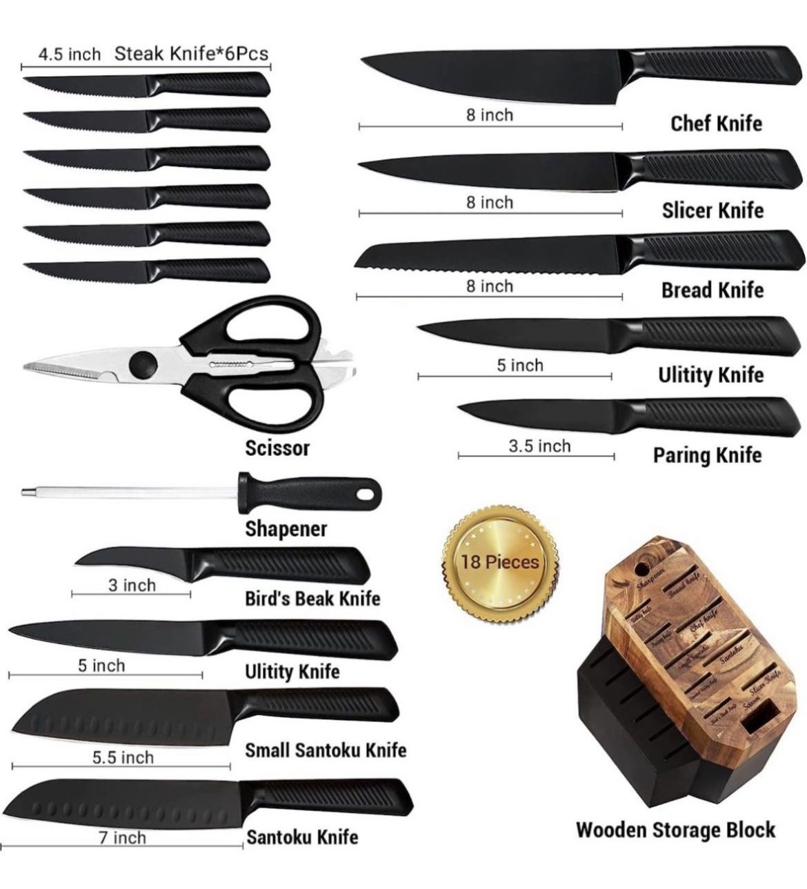 8 Pcs Professional Chef knife Set – Scope Kitchen