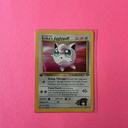 1st Edition Erika’s Jigglypuff 69/132 Pokemon Card from Gym Challenge 