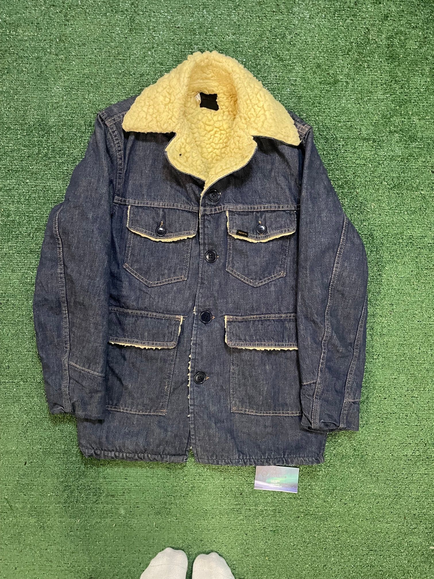 Vintage 1970s Roebucks Sherpa jean chore jacket