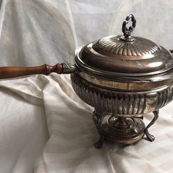 Vintage Sheridan Sterling silver on brass chafing dish