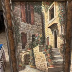 Framed Wall Art of Stone Building