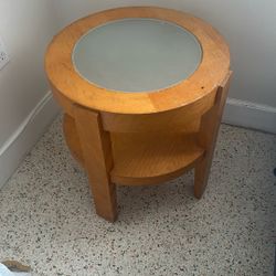 2 Wood End Tables Bed Stand Vintage Mid century 