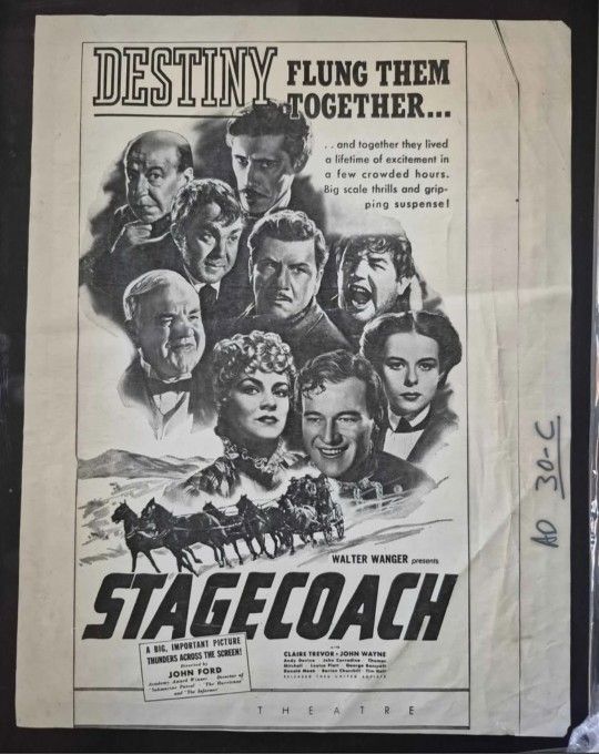 John Wayne Stagecoach movie proof
Profeshionaly framed. ( I Have A 2nd Different One Listed  As Well ) 