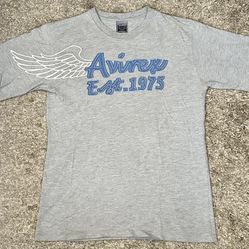 Avirex Authentic Youth 14/16 Gray Crew Neck Embroidered Logo Short Sleeve TShirt