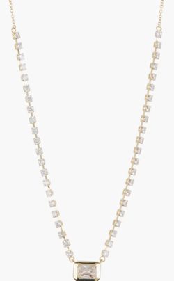 Nordstrom Baguette Cubic Zirconia Tennis Necklace