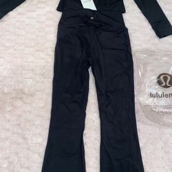 Black Cropped With Flared Leggings 