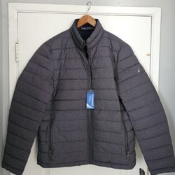 Men's Nautica Jacket Large Reversible Gray Blue